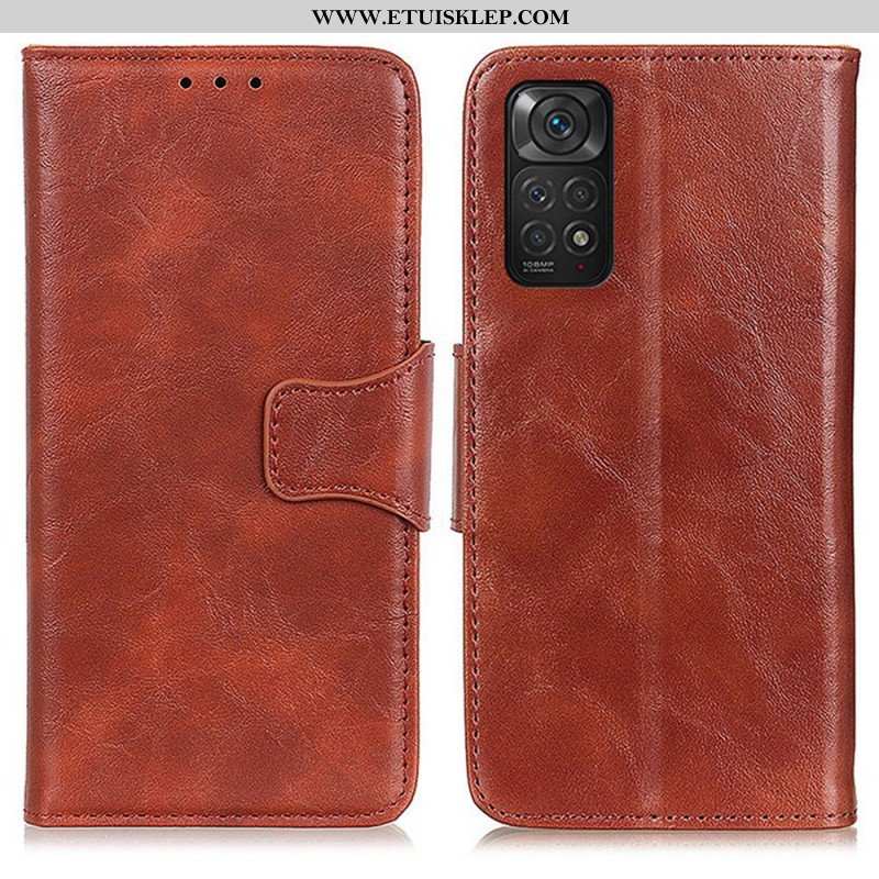 Etui Folio do Xiaomi Redmi Note 11 / 11S Skórzany Futerał Klapa Magnetyczna Tekstury